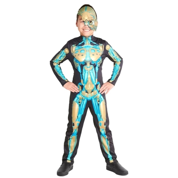 Hyde And Eek Robot Skeleton Halloween Costume Kids Small 6-7 Complete - Picture 1 of 6